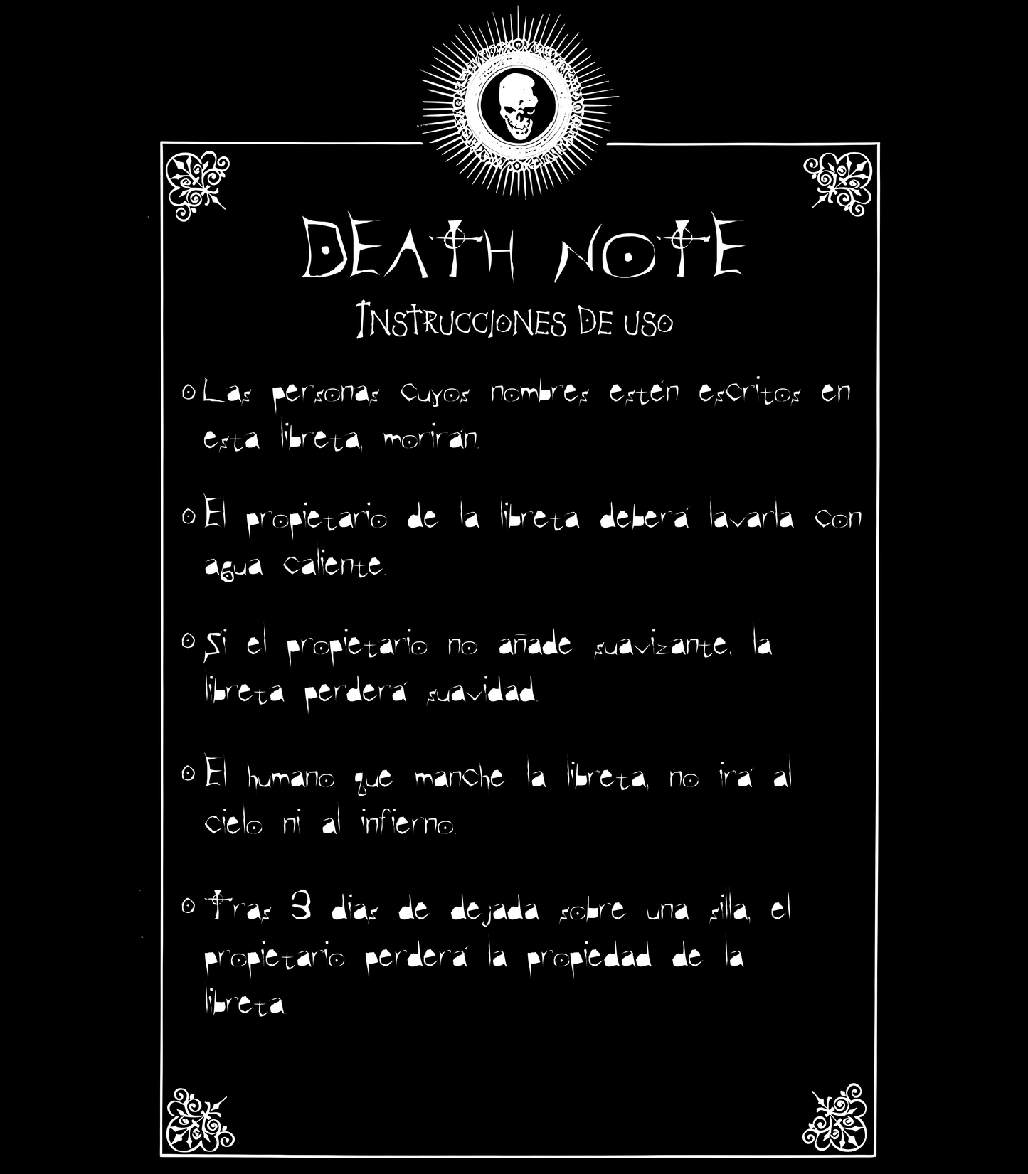 Death Note "How to use" Algodón
